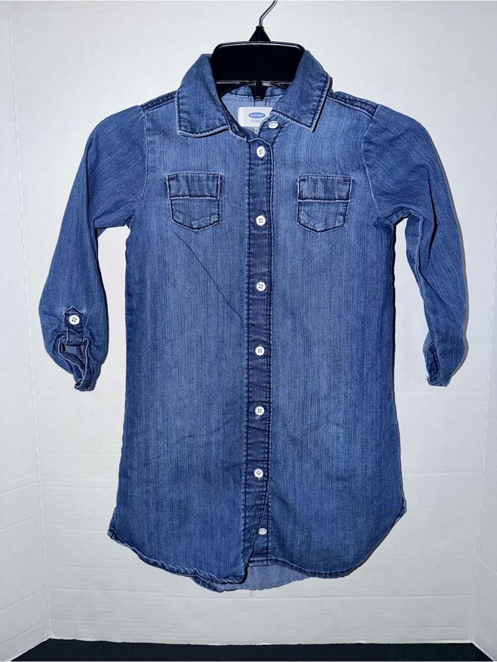 Old Navy Girls' Indigo Denim Button-Front Shirt Dress